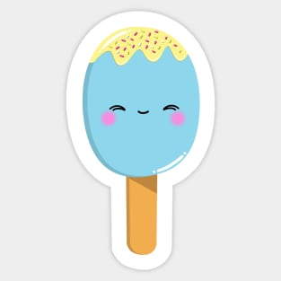 Cute blue lollipop, kawaii ice lolly, summer lolly, summer food Sticker